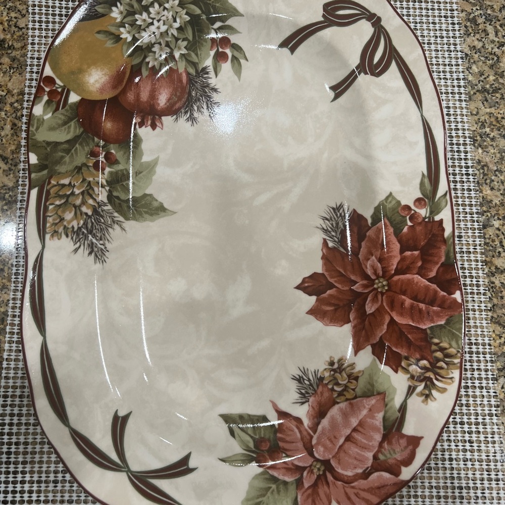 222 Fifth Yuletide Celebration Oval Serving Platter - 3 available